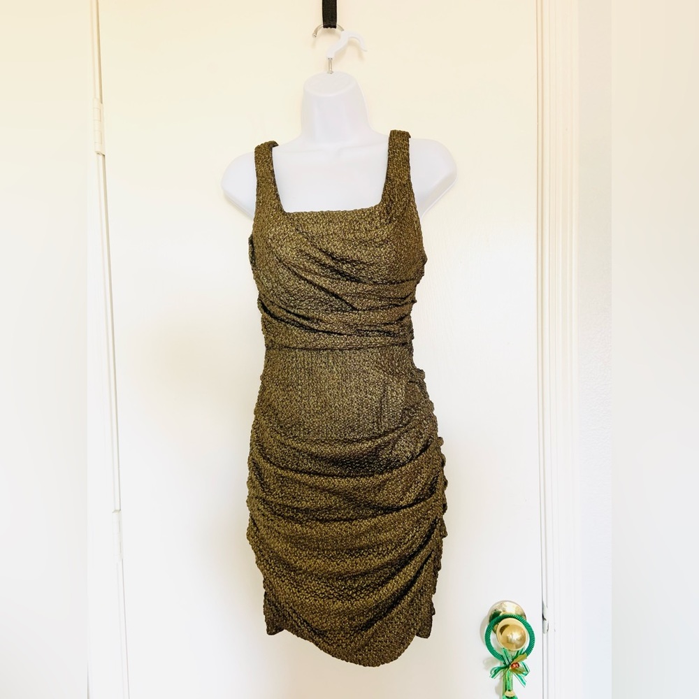 Bronze Gold Metallic Express mini dress